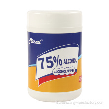 Fusto di salviettine umidificate disinfettanti disinfettanti con alcool al 75%